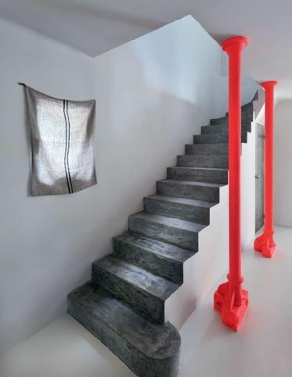 suunnittelu portaat suunnitteluideoita kiviportaat oranssi pilarit