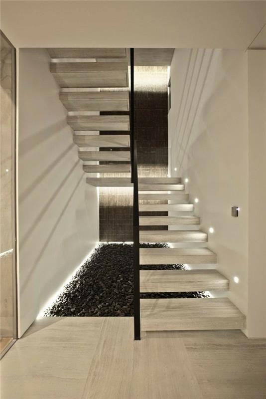portaiden valaistusideoita moderni sisustus portaat valot sisustus koristekivet