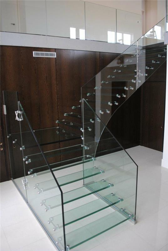 portaikko suunnittelu lasi kaide teräs