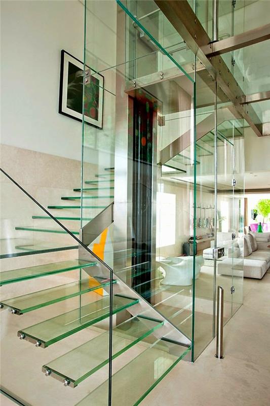 portaikko suunnittelu lasiportaat vapaasti seisovat portaat
