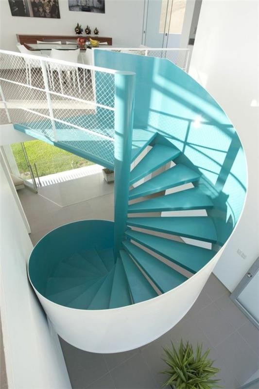 portaikko kierre muoto sininen valkoinen