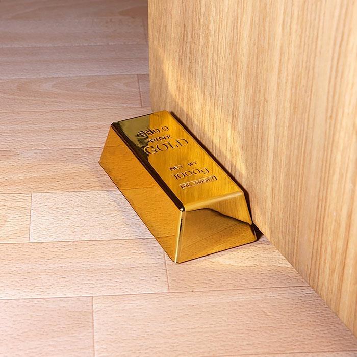 Ompeluluukun ovenpysäytin oven pysäytyspussi ruostumatonta terästä oleva oven pysäytyskenkä kultaa