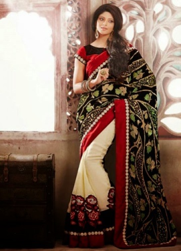 Den trendy broderi Saree