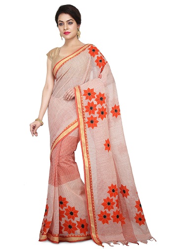 Hímzés Cotton Saree