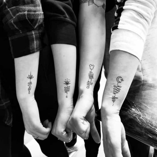 unalome tatuointi ystävyys tatuointi