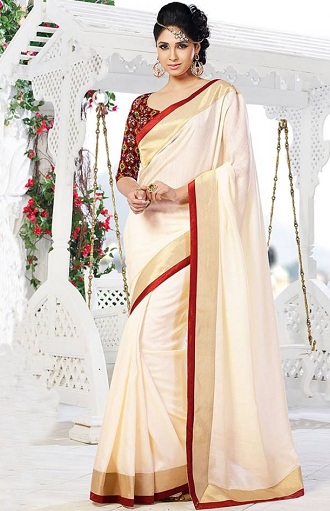 Hvid Pattu Saree