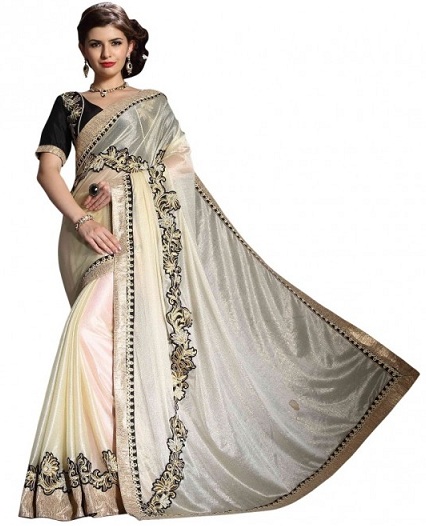 Fehér Fancy Saree