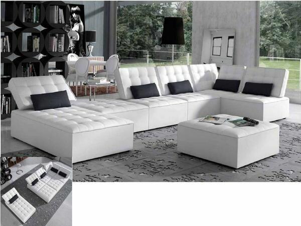 ainutlaatuiset huonekalut nahkahuonekalut pitkäkestoinen sohva valkoiset napit