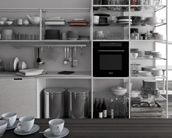moduuli keittiökalusteiden suunnitteluideat keittiö minimalistinen varastotila