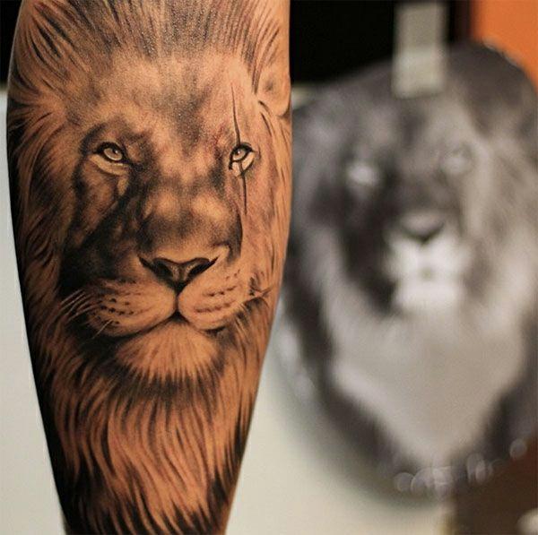 kyynärvarren tatuointimallit leijonan voima