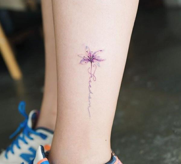 säären tatuoinnit naisten kukka fontti tatuointi