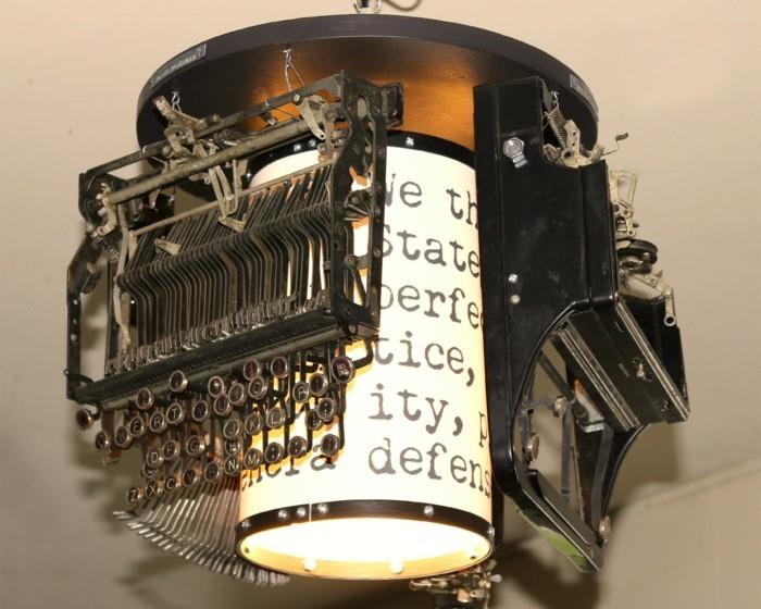 kierrätysideoita diy lampunvarjostin kirjoituskone