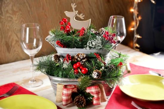 kierrätyspöydän koristeet joulukävyt kuusenvihreä