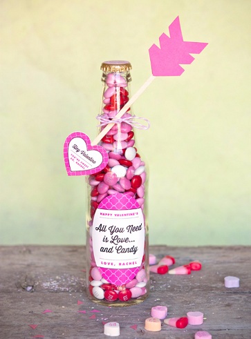 Candy Bottle Valentin ajándék