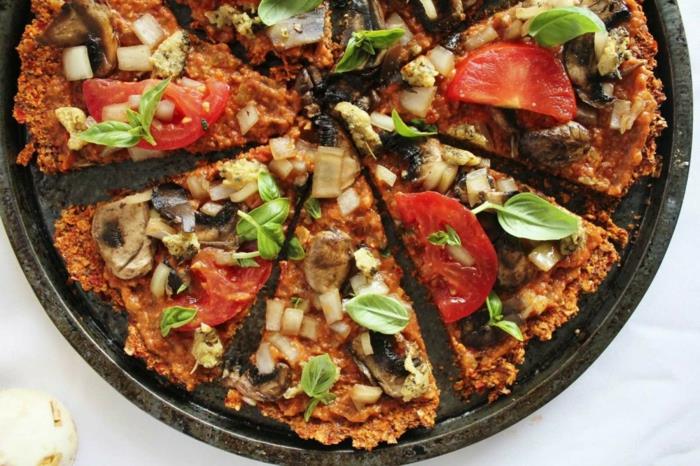 vegaaniset reseptit pizza tomaatti basilika