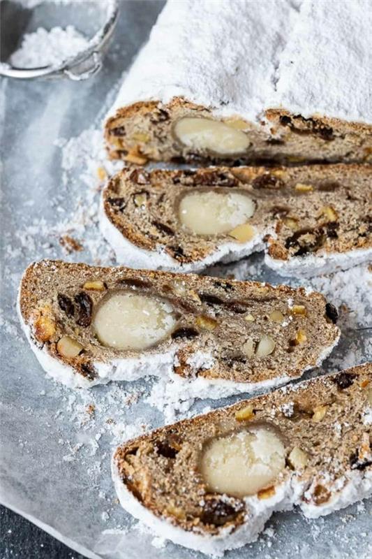 vegaaninen christstollen -resepti marsipaanilla