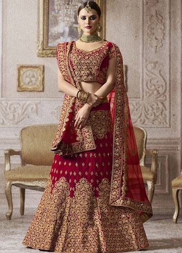 Red Velvet Lehenga