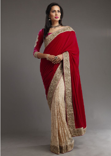 Velvet Half Saree Design