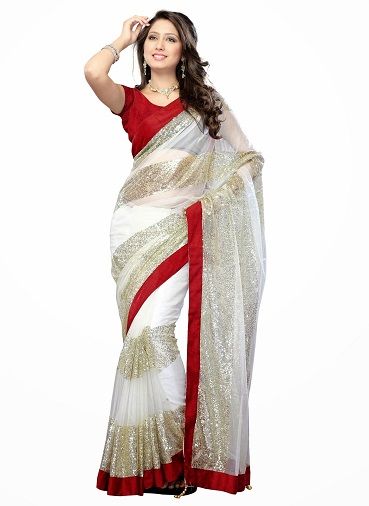 Bársony csipke Saree