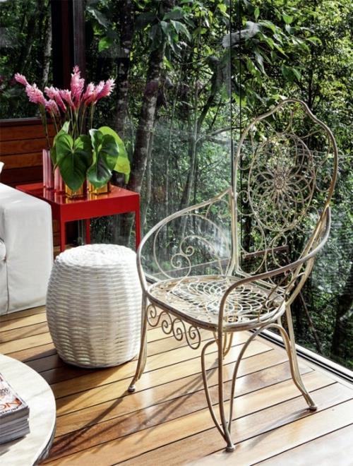 puinen veranta ulkokalusteiden tuoli tyylikäs lasi