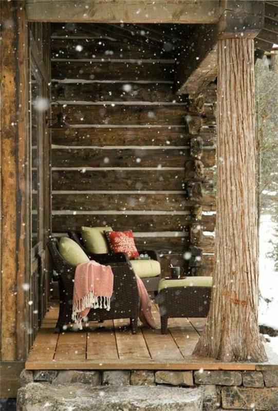 veranta talvipuutarha puulattia perustettu terassi terassi suunnittelu lunta