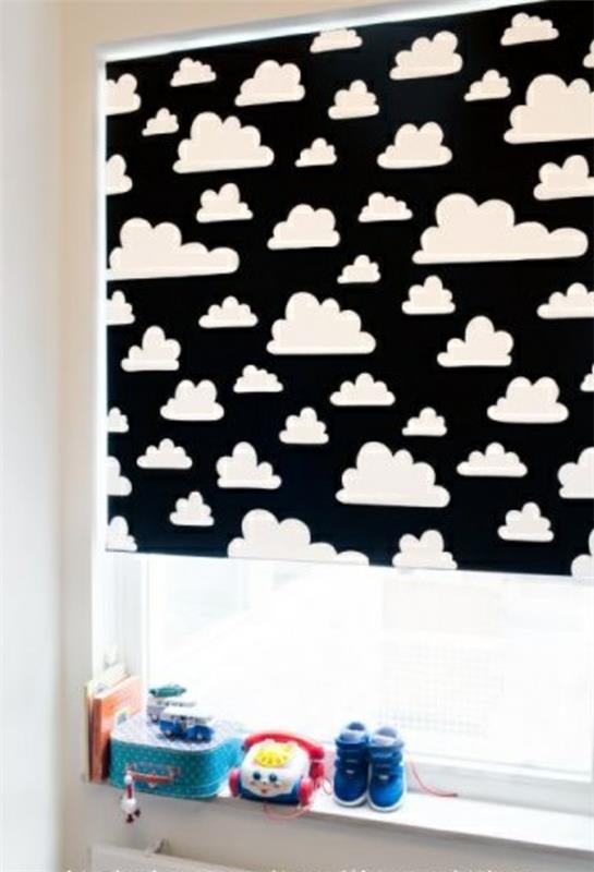 pimennysrullaverho lastenhuone rullaverhot pilvet kuvio