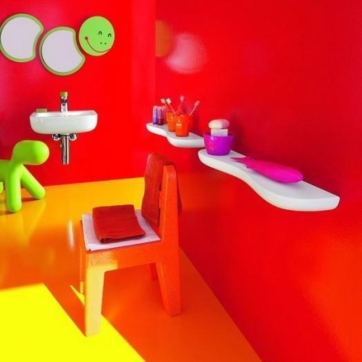 leikkisä muotoilu lasten kylpyhuoneen idea värikäs, kirkas juoksu