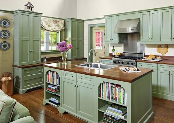 vintage vihreä viehätys kodin huonekalujen värit keittiökaappeihin