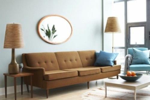 vintage olohuoneen sohva olohuoneen sisustusideoita retrohenkinen