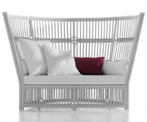 vittorio bonacina orlando sohva valkoinen puutarhakalusteet punaiset tyynyt parveke suunnittelu