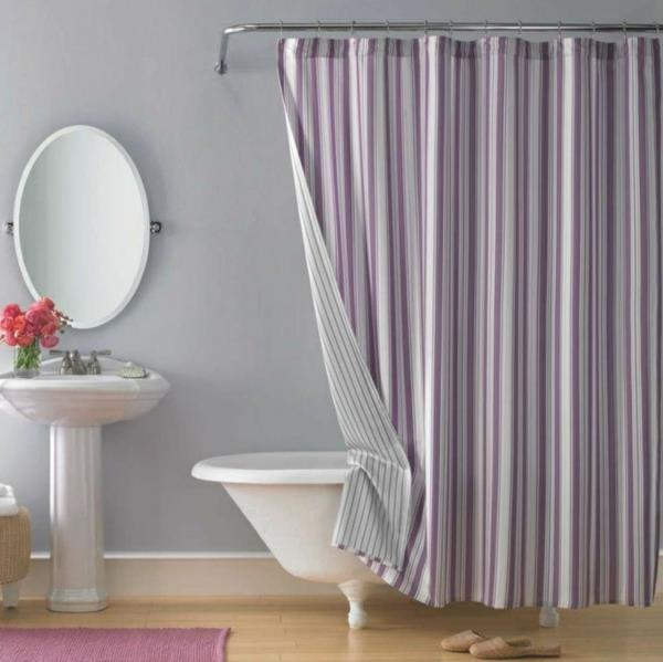 verho kylpyhuoneen raidat violetti kylpymatto