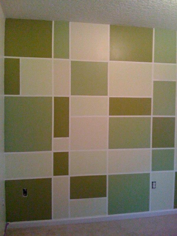 Seinämaalausideoita vihreä ja vaaleanruskea