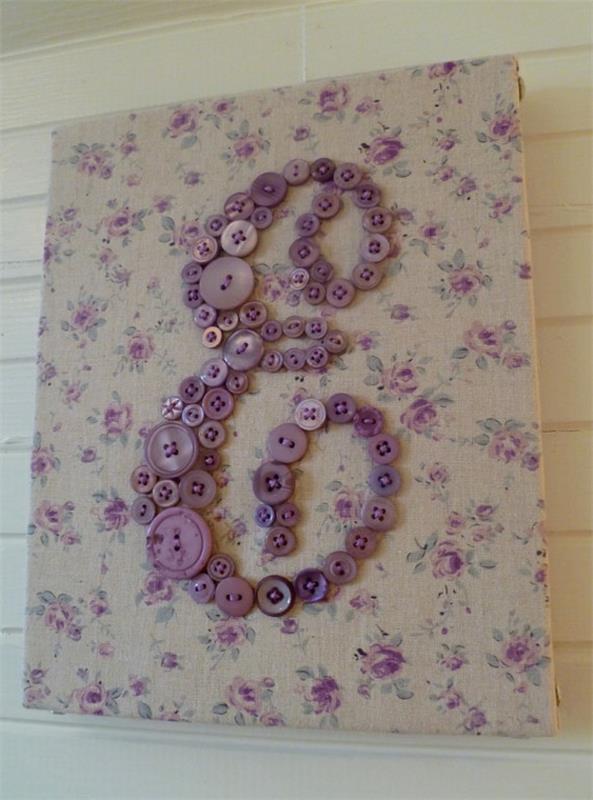 seinä taide violetti värit kangas deco ideoita