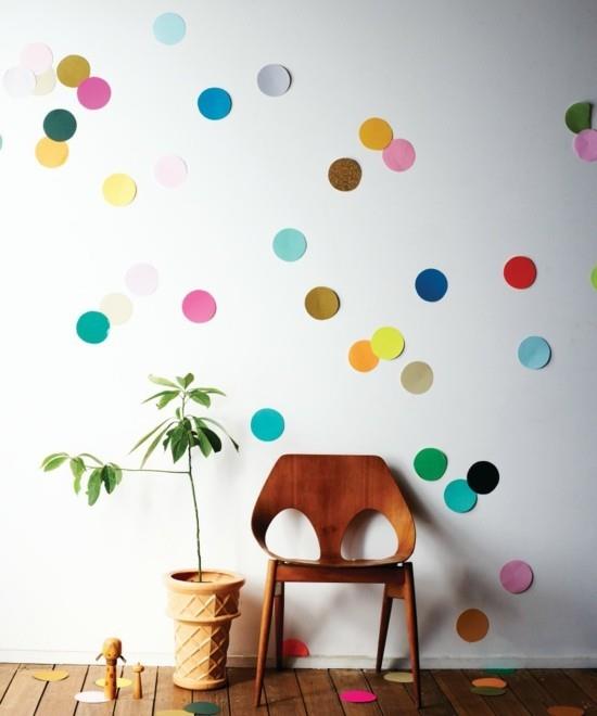 seinäkoristeideat konfetti värillinen hauska