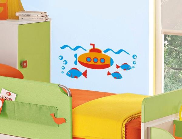 seinän sisustus lastenhuone kala seinätarrat värilliset hauska