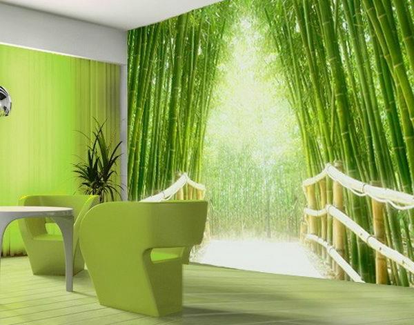 seinän koristelu valokuvatapeilla realistinen olohuone vihreä