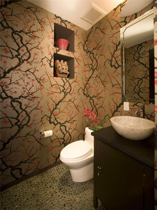 seinän suunnittelu seinän maali väri suunnittelu wc ruskea kirsikkapuu