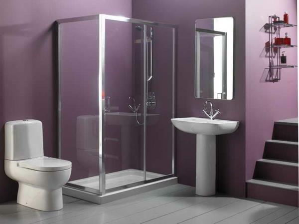 seinän väri kylpyhuone tumman seinän väri kylpyhuone violetti violetti trendiväri 2014