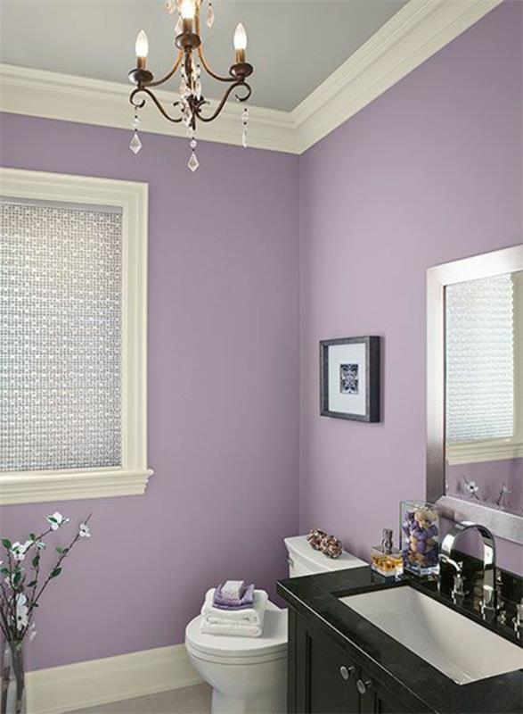 kylpyhuoneen seinän väri violetti trendiväri 2014 väriideoita pastellivärejä