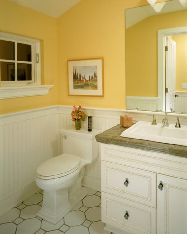seinämaali keltainen väri kylpyhuone kylpyhuone wc maali seinät