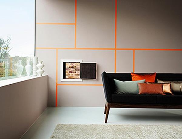 seinän väri harmaa sisustus olohuoneen väriyhdistelmät seinä