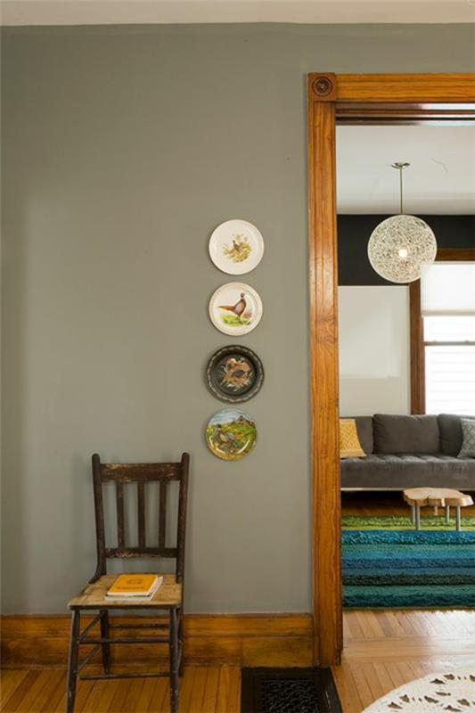 seinän väri harmaa puulattian värisuunnitteluideat sohvan harmaa puukalusteet