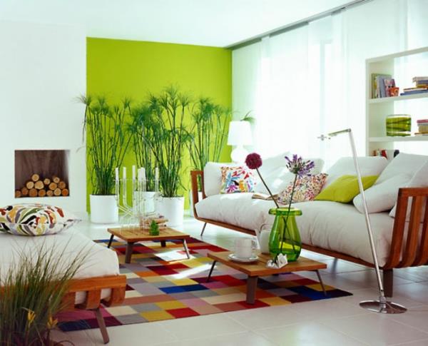 seinän väri vihreä seinän suunnittelu olohuoneen väriideoita