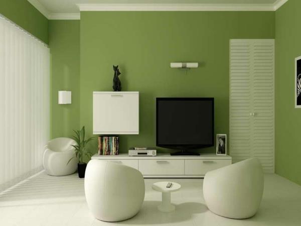 seinän väri vihreä väri ideoita seinän suunnittelu nojatuoli mukava