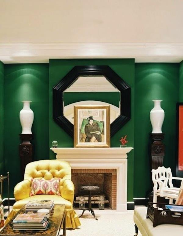 seinän väri seinävalaisimet vihreä väri ideoita seinän suunnittelu symmetria