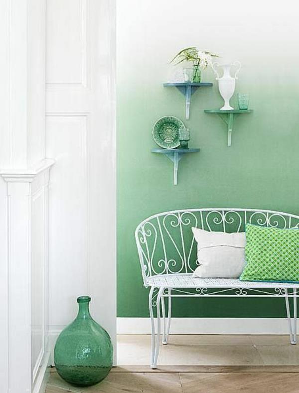 seinän väri valkoinen vihreä väri ideoita seinän suunnittelu maljakko