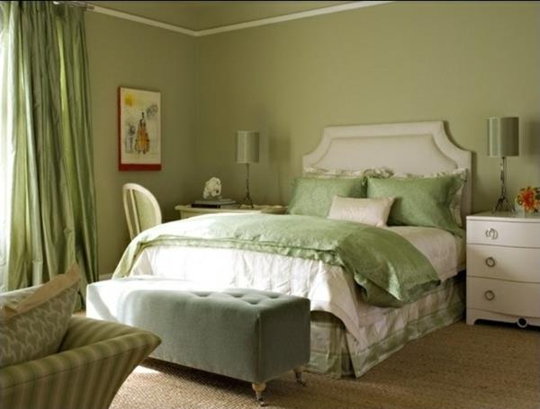 seinämaali oliivinvihreä maali seinät väriideat makuuhuoneen värit