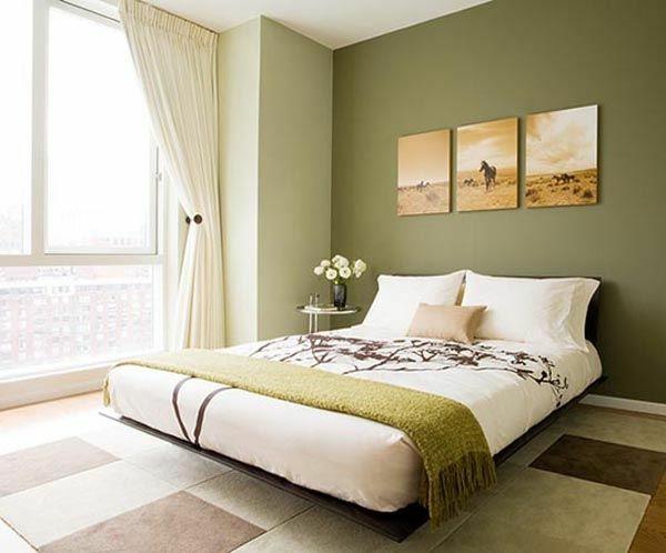 seinämaali oliivinvihreä maalaa makuuhuoneen vihreät värisävyt