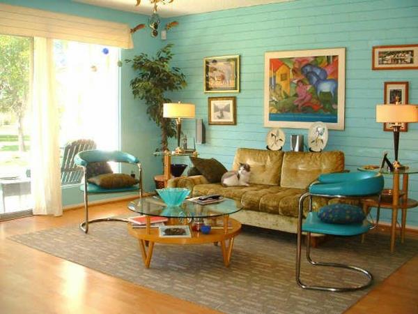 seinän väri turkoosi lasi pöytälevy olohuoneen sohva