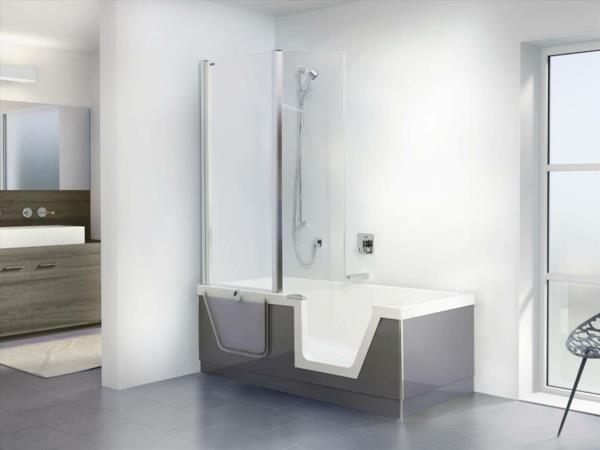 seinän väri valkoinen moderni kylpyhuone suihku kylpyamme